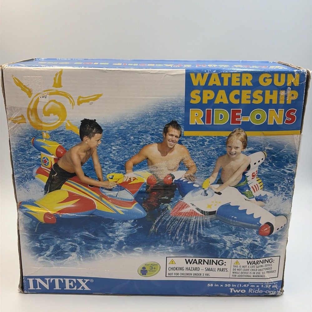 Rare 2011 Intex Water Gun Space Ship‎ 2 Ride ons Inflatables New Never Opened